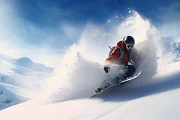 Wandaufkleber Snowboarder doing tricks © thejokercze