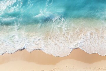 Fototapeta na wymiar abstract sand beach from above with light blue transparent water