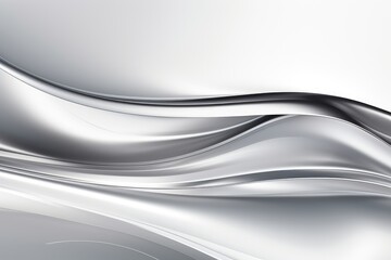 Abstract Silver Wave chrome banner platinum copy space