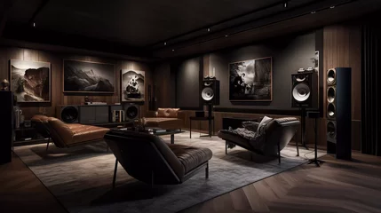 Foto op Aluminium Harmonious Haven: Immerse Yourself in the Ultimate Listening Room Experience, Where Music Comes to Life! Still life, Interior © 47Media