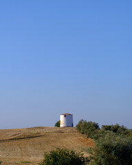 A mill in the middle of the Alentejo landscape, Portugal 2023