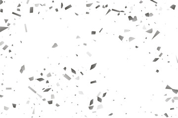 Silver glitter confetti on a white background. Decorative element.