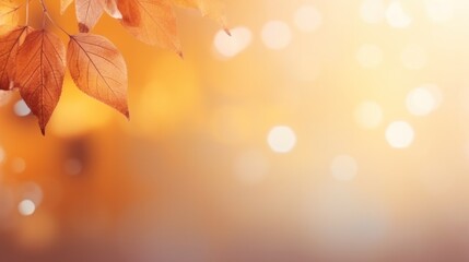 Naklejka na ściany i meble Autumn background with falling leaves