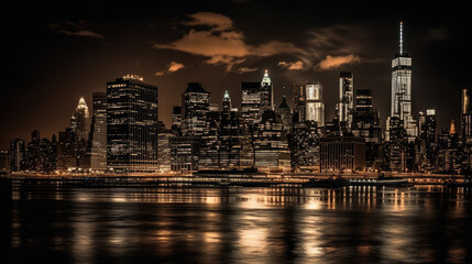 Fototapeta na wymiar Big city Night skyline.