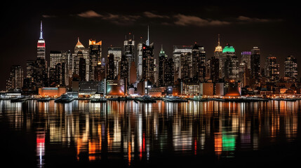 Fototapeta premium Big city Night skyline.