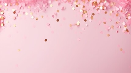 Fototapeta na wymiar Pink party background with confetti