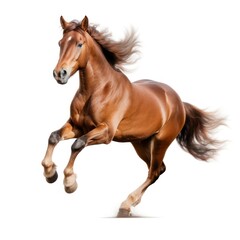 Obraz na płótnie Canvas Brown horse run gallop isolated