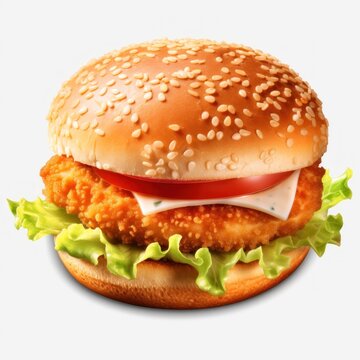 Fresh fishburger isolated