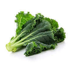 Green kale leaves isolated