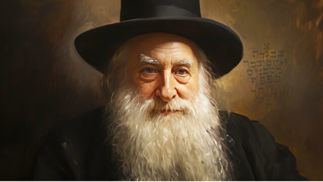 Jewish Rabbi with hebrew Letters of the Alefbet. AI Generative