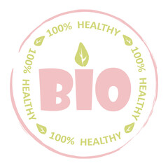 Eco, bio, organic and natural products sticker, label, badge and logo.
Ecology icon. Logo template with green leaves for organic and eco
friendly products. Vector illustration
