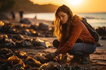 A powerful visual of volunteers in action, their hands filled with collected litter, highlighting their commitment to preserving the coastal ecosystem for future generations