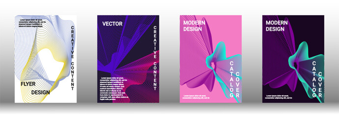 A set of modern abstract covers with abstract gradient linear waves.