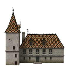 Naklejka premium 3d rendering old Germany style castle mansion isolated