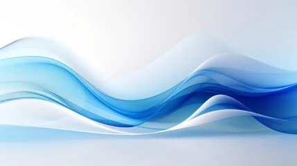 Schilderijen op glas abstract blue wave © Nica