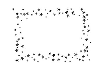 Star confetti. Silver casual confetti background. Bright design pattern. - 637553925