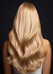 Naklejka premium long blonde hair as seen from the back