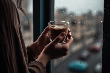 person drinking coffee