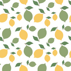 Vector seamless pattern with lemons and limes