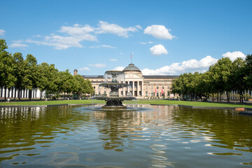 historical Kurhaus (Health Spa) at Wiesbaden, Germany in early Spring