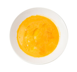 Beaten Egg Yolks in Bowl, Fresh Chicken Eggs for Cooking