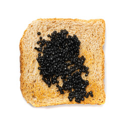 Black Caviar Isolated, Sturgeon, Beluga Caviare, Luxury Seafood, Expensive Delicatessen on White Background