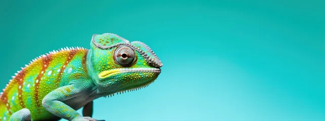 Wandcirkels tuinposter Vivid chameleon background © olegganko
