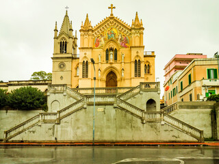 Fototapeta na wymiar Travel in Italy - Chiesa Parrocchiale della Madonna di Pompei, Messina Sicily