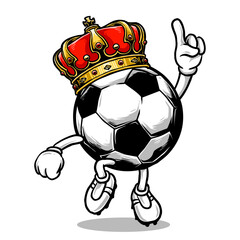 vector of the king of soccer football mascot icon character design