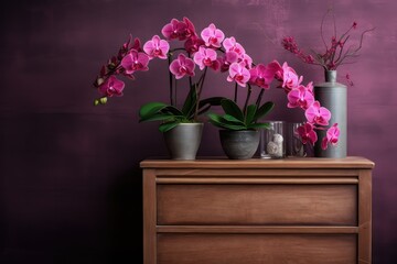 Beautiful tropical pink phalaenopsis orchid in a glass