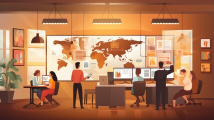 An online classroom with students and a teacher on screens, representing the transformation of traditional education into digital platforms