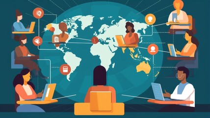 An entrepreneur collaborating with remote team members through online platforms, showcasing the flexibility of modern business operations