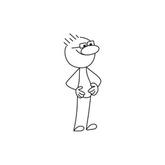 Vector stickman cartoon character illustration.