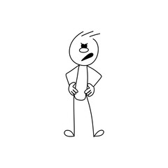 Vector stickman cartoon character illustration.