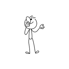 Vector stickman cartoon character illustration.