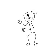 Vector stickman cartoon character illustration.