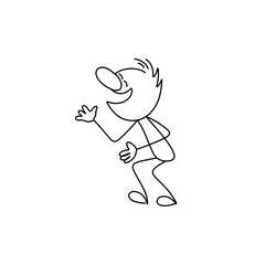 Vector stickman cartoon character illustration.