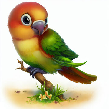 Digital illustration of a young Jenday Conure