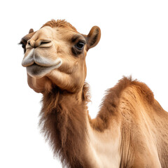 Arabian or dromedary camels, Portrait in an Animal-themed, illustration in a PNG, cutout, and isolated. Generative ai