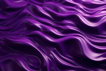 Obraz premium Liquid violet wavy plastic texture. Wrinkle silicone sheet. Generative AI