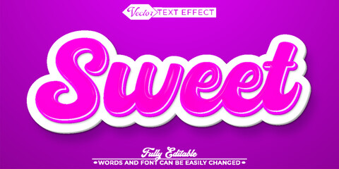 Pink Sweet Cartoon Editable Text Effect Template