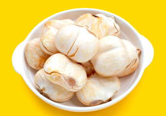 Toddy palm on yellow background.