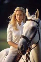 Fototapeta na wymiar woman riding horse