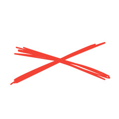 hand drawn red cross line