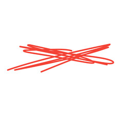 hand drawn red cross line