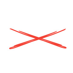 hand drawn red cross line