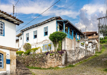 Fototapeta na wymiar Old mansions in the Tombadouro neighborhood