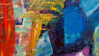 Original oil painting on canvas. Abstract art background. . Fragment of artwork. Brushstrokes of...