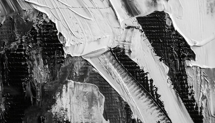 Oil paint texture. Grunge black and white background. Fragment of artwork Abstract art background. Oil painting on canvas. Brushstrokes of paint. Modern art. Contemporary art.