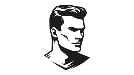 Man Face vector logo design on white background.